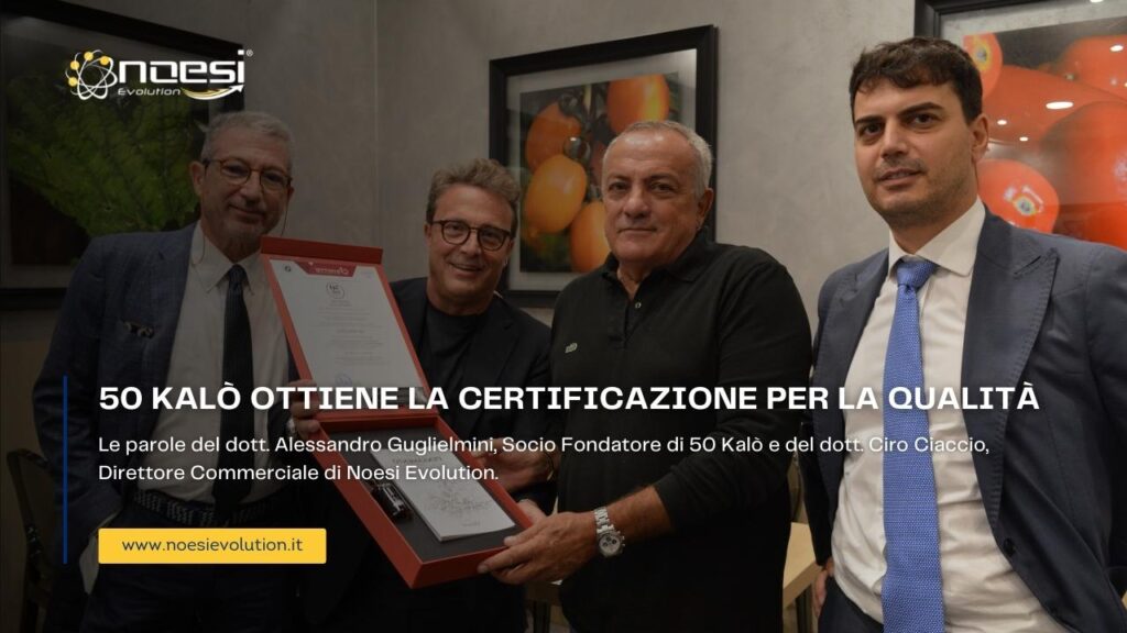 La pizzeria 50 kalò ottiene la certificazione iso 9001 per la qualità grazie alla consulenza di Noesi Evolution