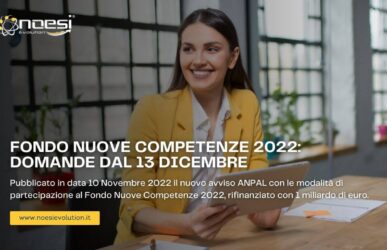 Fondo Nuove Competenze 2022: domande dal 13 Dicembre